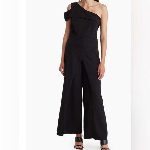 Marina One Shoulder Asymmetric Jumpsuit Size 12 - Picture 1 of 11